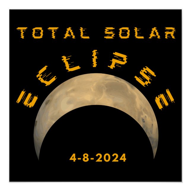 PÓSTER TOTAL DEL SOLAR ECLIPSE MOON SUN EARTH (Anverso)