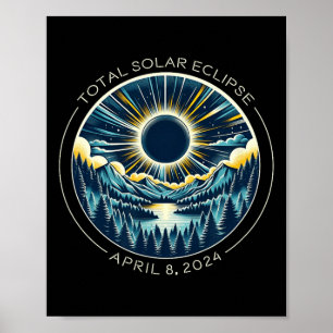 Póster Total Eclipse Solar Artsy Total Sky De Abril