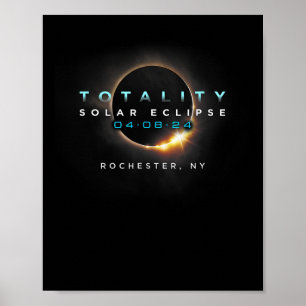 Póster Total Eclipse solar Totalidad Rochester Nueva York