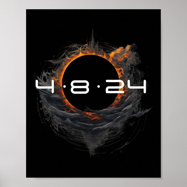 Póster Total primavera 2024 4-8-2024 Eclipse solar total (Frente)