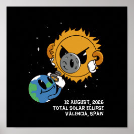 Póster Total Solar Eclipse 2026 Spain Photobomb