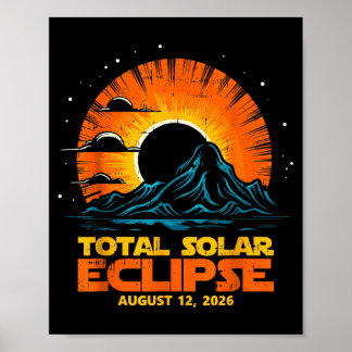 Póster Total Solar Eclipse August 12 2026 Artwork