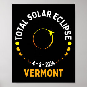 Póster Totalidad 04 08 24 Eclipse solar total 2024 Vermon