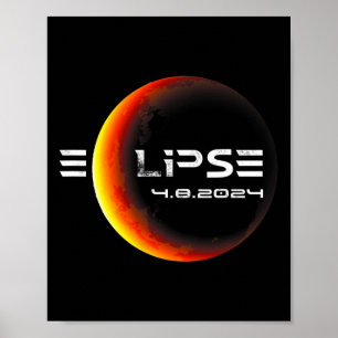 Póster Totalidad 4.08.2024 Eclipse solar total 2024