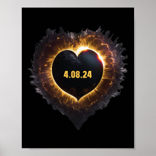 Póster Totalidad Chicas Forma de corazón Eclipse solar to