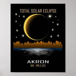 Póster Totalidad De Eclipse Solar Total 2024
