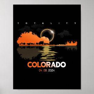 Póster Totalidad de guitarra de eclipse solar colorado