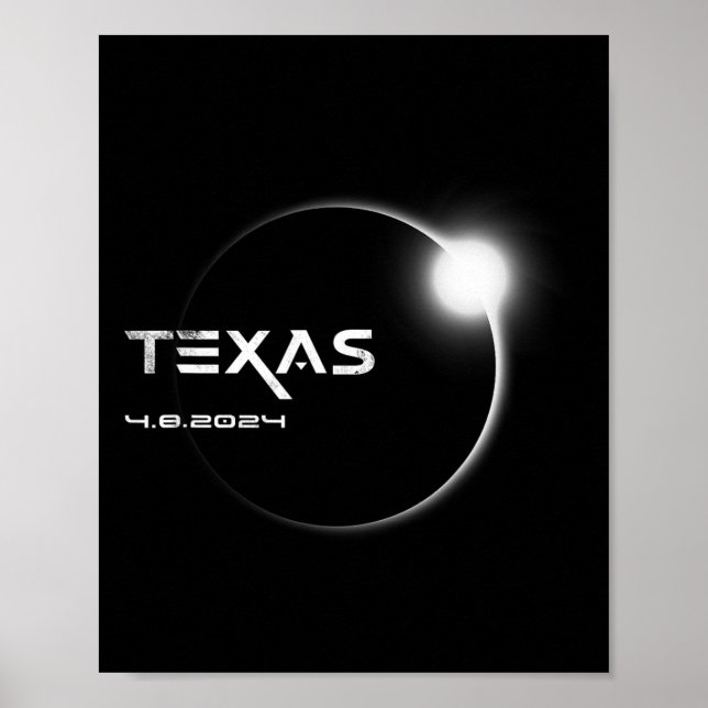 Póster Totalidad de Texas 4.08.2024 Eclipse solar total 2 (Frente)