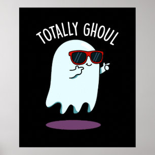 Póster Totalmente divertido Halloween Ghost Pun Dark BG
