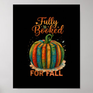 Póster Totalmente Reservado Para Libros De Otoño Calabaza