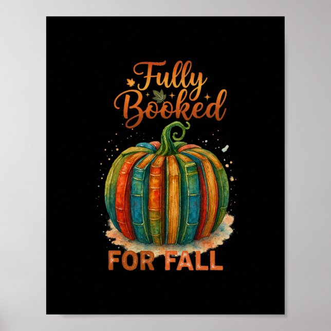 Póster Totalmente Reservado Para Libros De Otoño Calabaza (Frente)