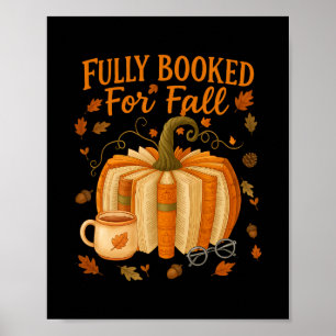Póster Totalmente Reservado Para Libros De Otoño Calabaza