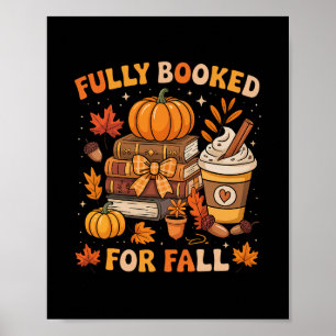 Póster Totalmente Reservado Para Libros De Otoño Calabaza