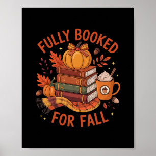 Póster Totalmente Reservado Para Libros De Otoño Calabaza