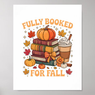 Póster Totalmente Reservado Para Libros De Otoño Calabaza