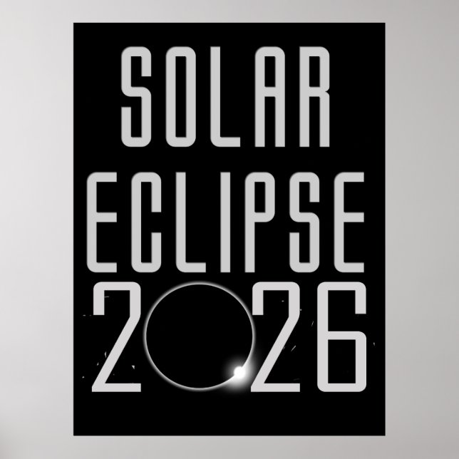 Póster Tote de compras de eclipse solar 2026 (Frente)