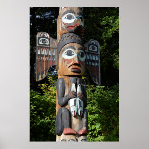 Póster Tótem cerca, Alaska