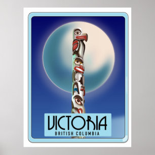Póster Tótem de Victoria Columbia Británica.