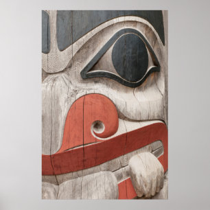 Póster Tótems en el Museo del Centro de Patrimonio Haida