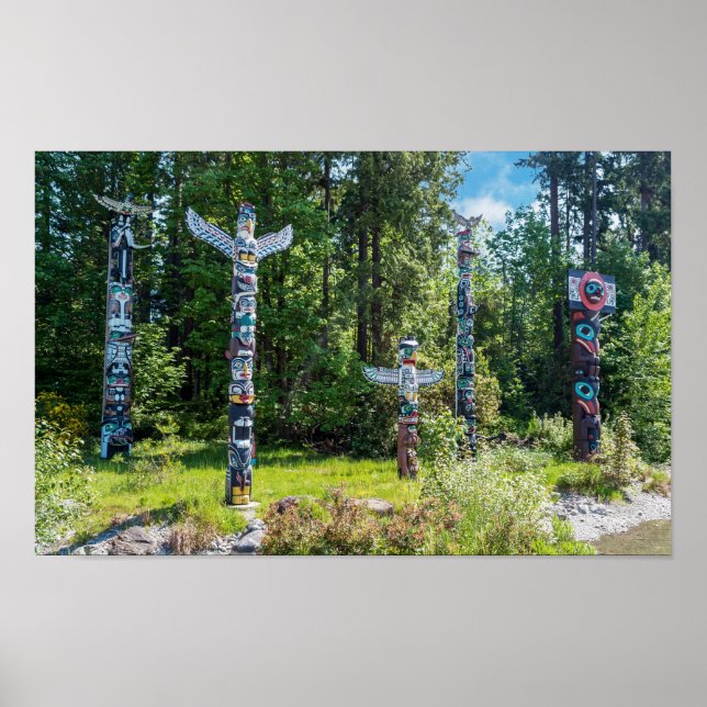 Póster Totems in Stanley Park, Vancouver Canadá (Frente)