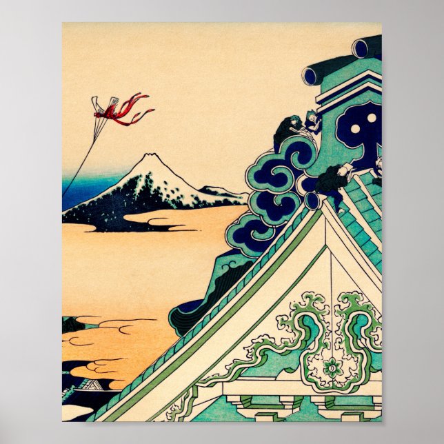 Póster Toto Asakusa Honganji por Katsushika Hokusai (Frente)
