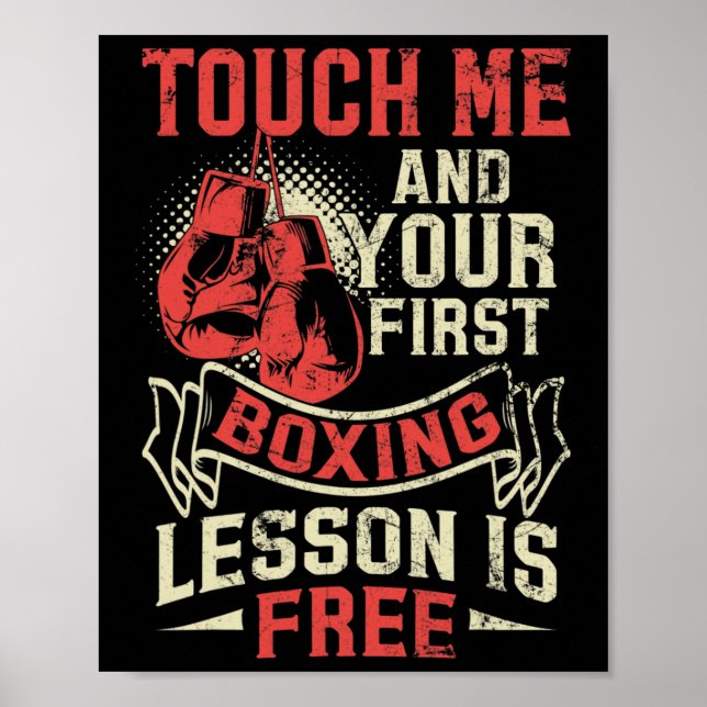 Póster Touch Me And Your First Boxing Lesson Is Free  (Frente)