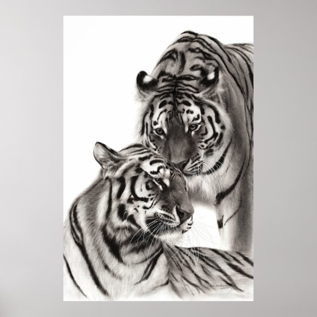 Póster Touch - Pintura de tigre original a mano (Frente)