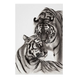 Póster Touch - Pintura de tigre original a mano