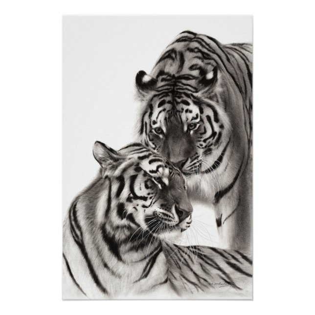 Póster Touch - Pintura de tigre original a mano (Anverso)