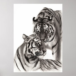 Póster Touch - Pintura de tigre original a mano