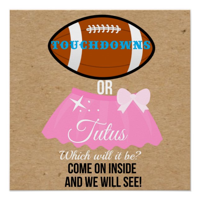 Póster Touchdowns o tutus qué será la bienvenida 20x20 (Anverso)