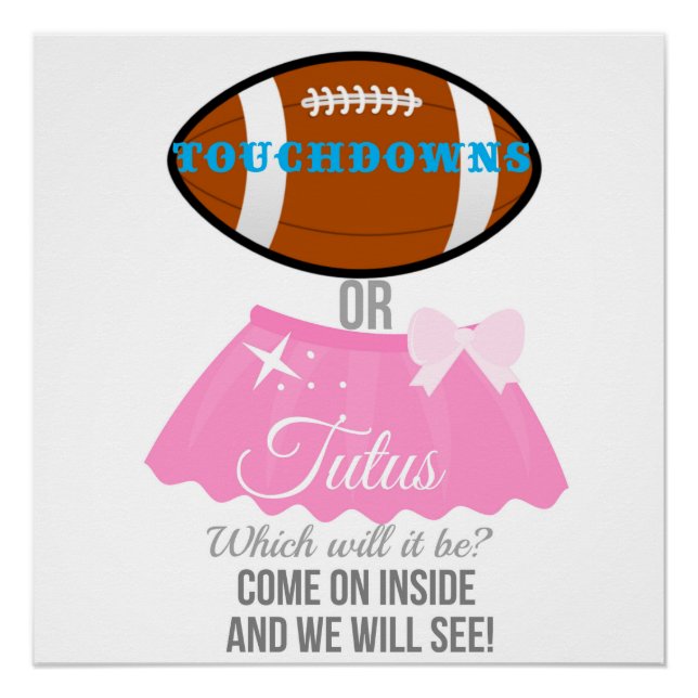 Póster Touchdowns o tutus qué será la bienvenida 20x20 (Anverso)