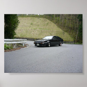 Póster Touge y deriva AE86