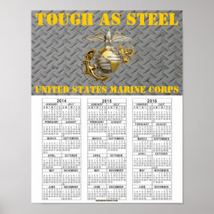 PÓSTER TOUGH AS STEEL USMC