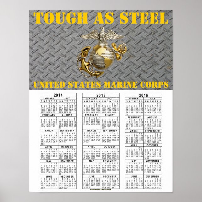 PÓSTER TOUGH AS STEEL USMC (Frente)