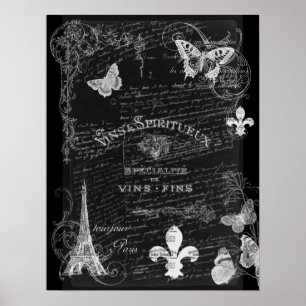 Póster Toujours Paris Collage Art Poster