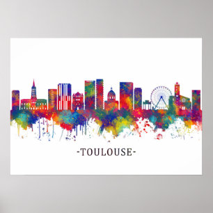 Póster Toulouse France Skyline