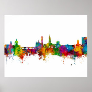 Póster Toulouse France Skyline
