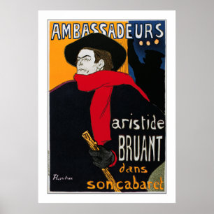 Póster Toulouse-Lautrec: Ambassadeurs Aristide Bruant