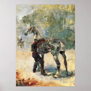 Póster Toulouse-Lautrec - Artillero ensillando su cabal…