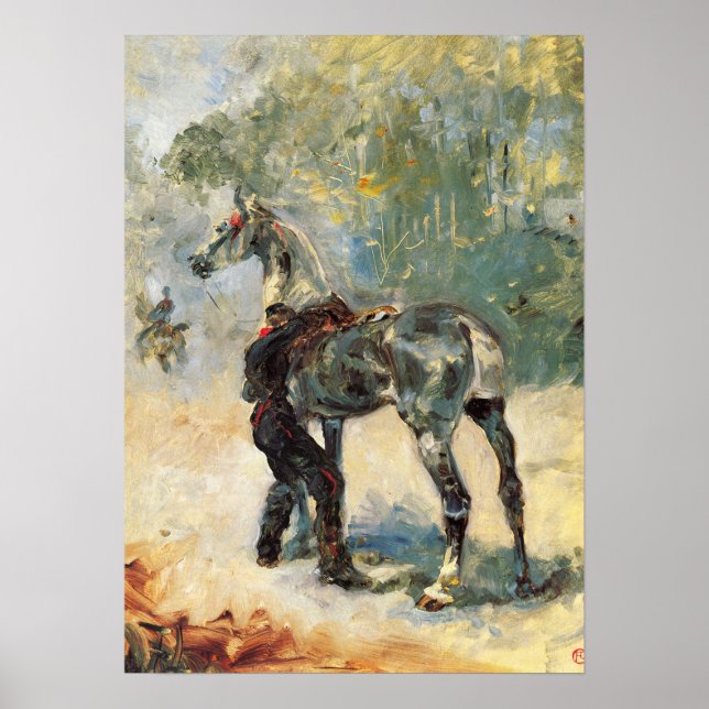 Póster Toulouse-Lautrec - Artillero Saddling His Hors. (Frente)