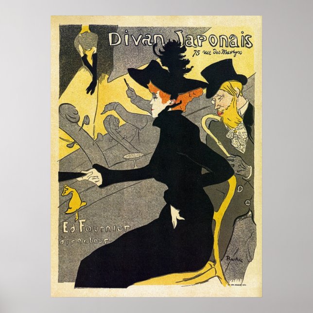 Póster Toulouse Lautrec: Divan Japonais (salón de música) (Frente)