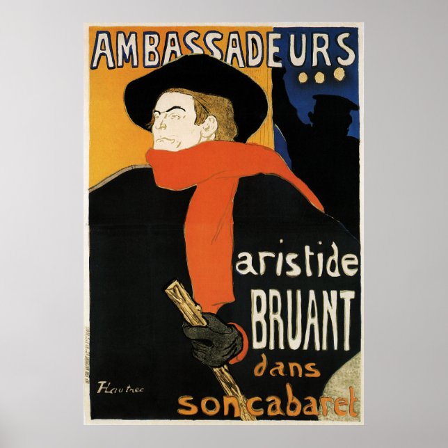 Póster Toulouse-Lautrec: Embajadores Aristide Bruant (Frente)