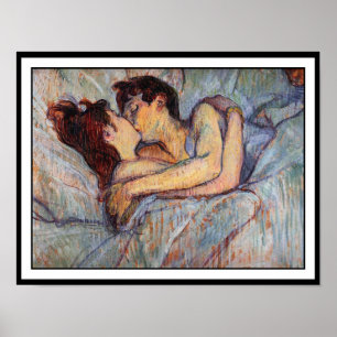 Póster Toulouse Lautrec - En Cama - El Beso