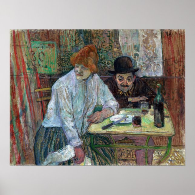 Póster Toulouse-Lautrec - En El Café La Mie (Frente)