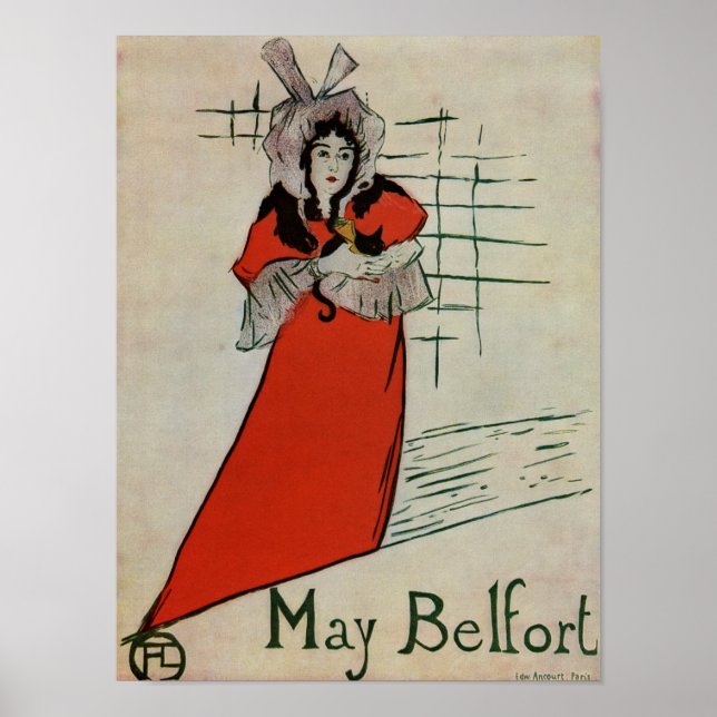 Póster Toulouse Lautrec May Belfort 1895 (Frente)
