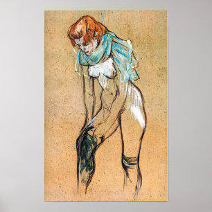 Póster Toulouse-Lautrec - Mujer subiéndose las medias