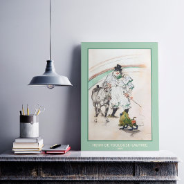 Póster Toulouse-Lautrec, Payaso Circus con caballo y mono