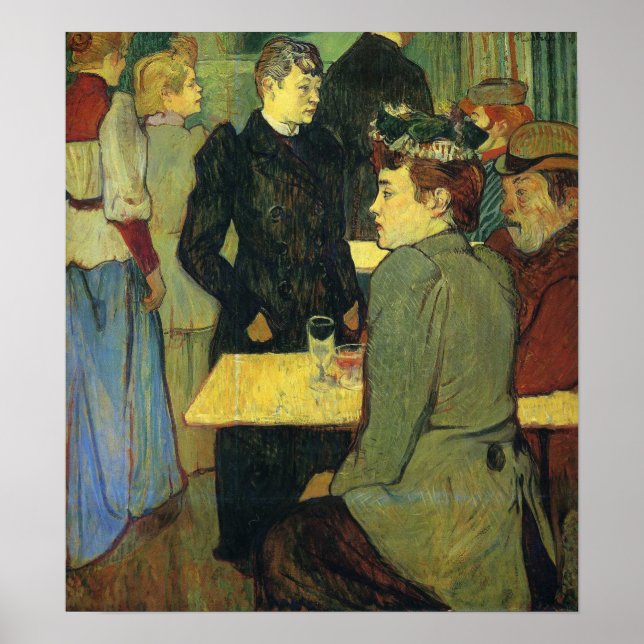 Póster Toulouse-Lautrec - Un rincón del Moulin (Frente)