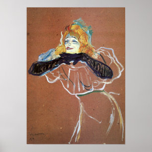 Póster Toulouse-Lautrec - Yvette Guilbert cantando 1894